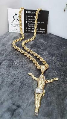 10 yellow gold chain & pendant #430_7 - Photo 4