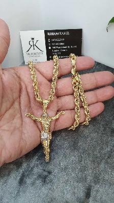 10 yellow gold chain & pendant #430_7 - Photo 5