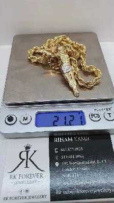 10 yellow gold chain & pendant #430_7 - Photo 6