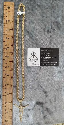 10 yellow gold chain & pendant #430_7 - Photo 8