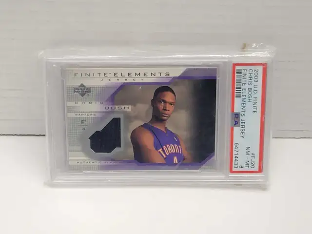Chris Bosh 2003 Upperdeck Finite Elements Jersey PSA 8