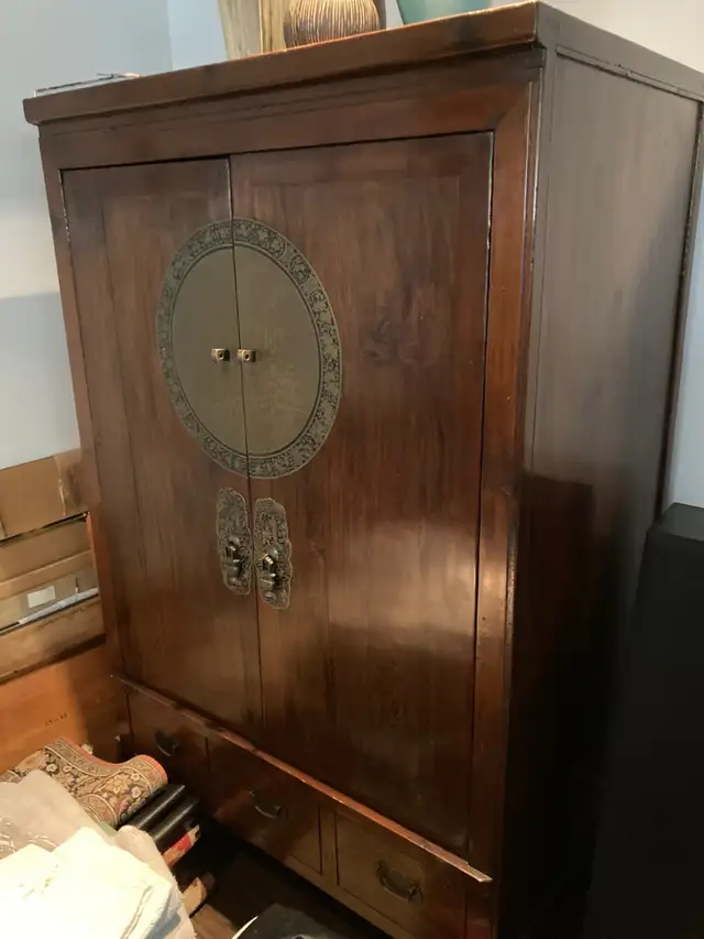 Brass Plated Asian Wedding Cabinet - Storage Cabinet