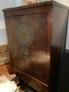 Brass Plated Asian Wedding Cabinet - Storage Cabinet