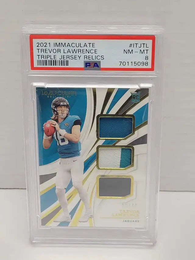 Trevor Lawrence 2021 Immaculate Jersey Rookie Card PSA 8