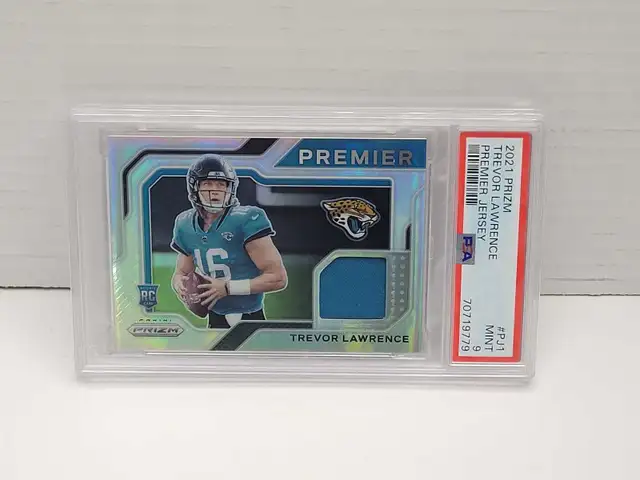Trevor Lawrence Panini Prizm 2021 Premier Jersey Card PSA 9
