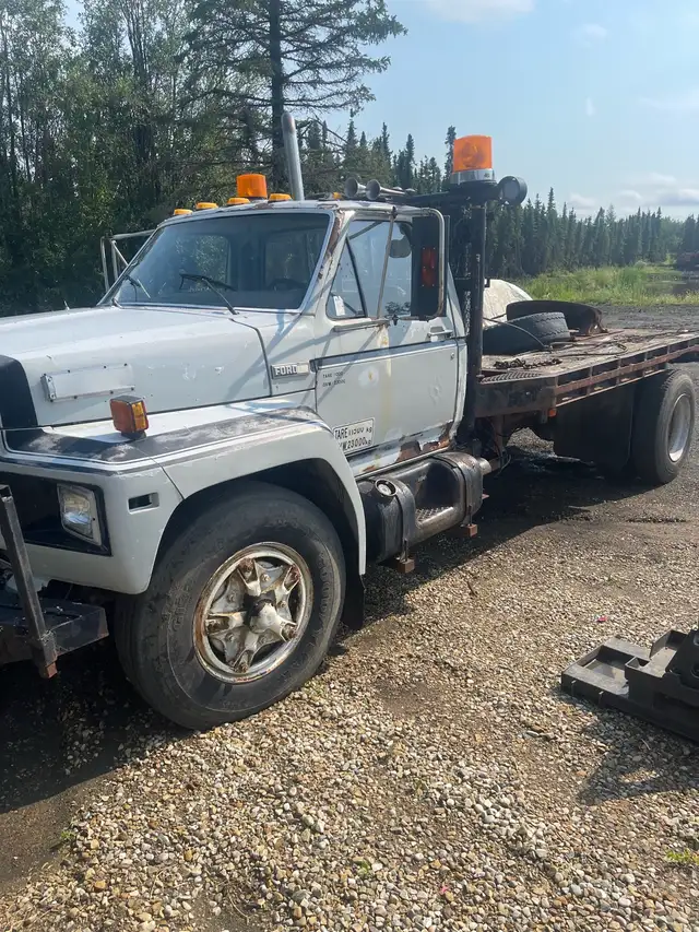 Older Ford Diesel winch truck