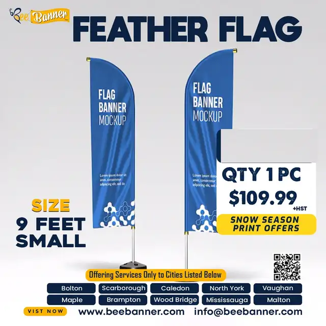 Feather Flags – 9 Feet (Small, Single Sided)