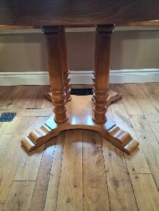 Solid Maple Pedestal Dining Table with Two Captain Chairs - Photo 2