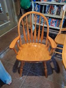 Solid Maple Pedestal Dining Table with Two Captain Chairs - Photo 4