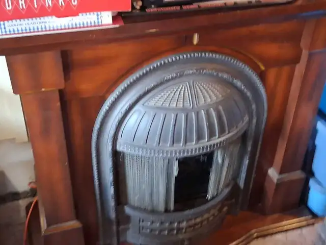 Electric Fireplace with Beautiful Wood Mantle Newer Insert