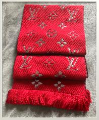 LV Monogram Logomania Wool Scarf (12.5 x 37'). #1A