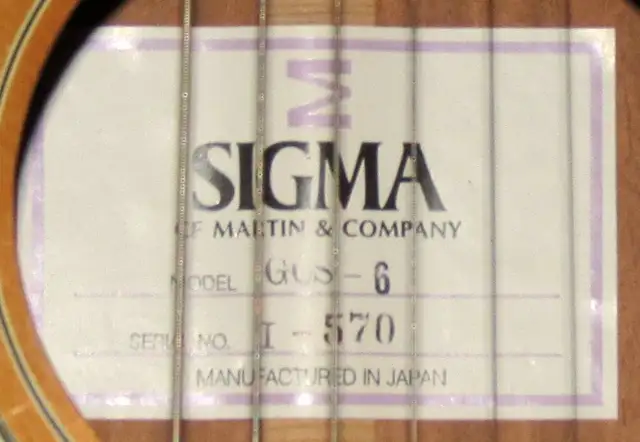 Sigma GCS-6 acoustic guitar CF Martin & Co.~~~ Made in Japan