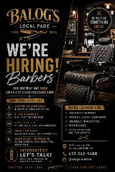 Barber Wanted (Balog’s Local Fade)