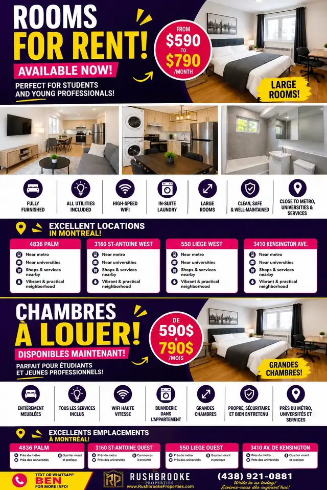 Rooms For Rent.   Co Location