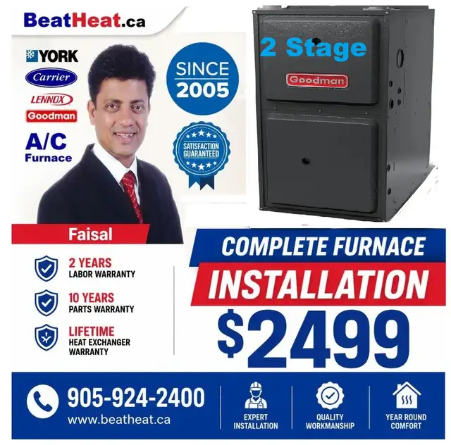 High Efficiency air conditioner & Furnace with installation from