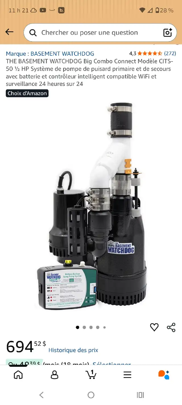 Battery Backup Sump Pump Model CITS-50 brand new in the boxes