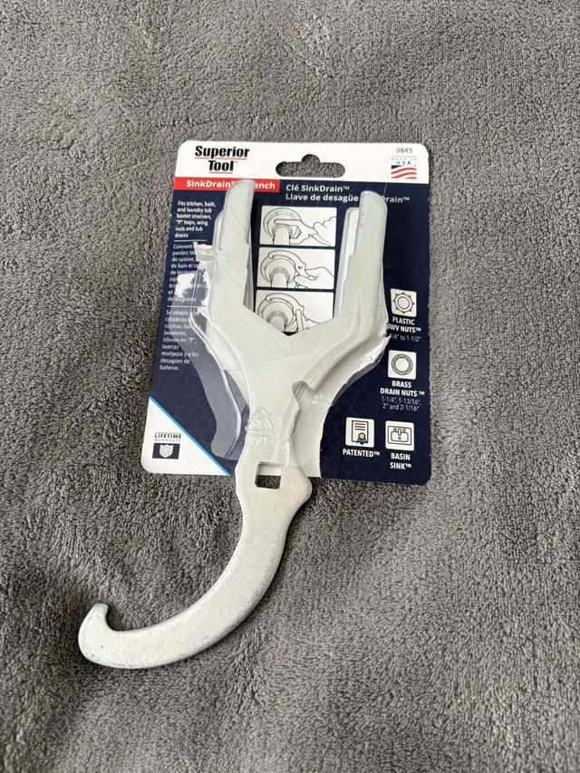 Superior Tool 3845 Sink Drain Wrench