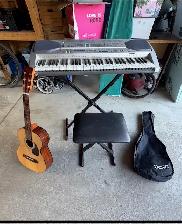 Youth guitar and electric keyboard