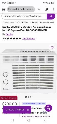 New Air conditioner, Danby, 5000 BTU, never used - Photo 2