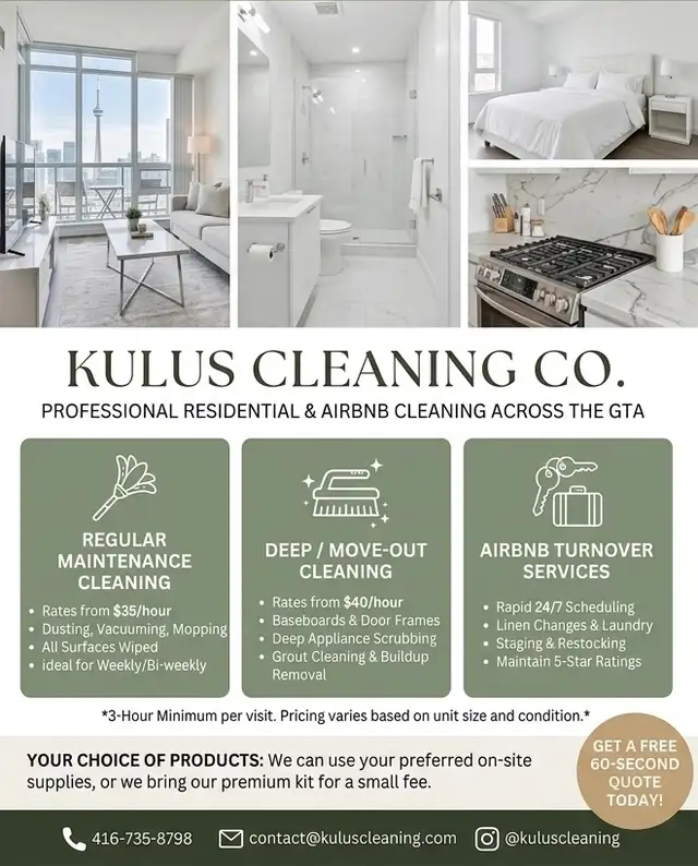Resisential & Airbnb Cleaning Services - Toronto / GTA