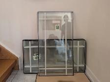 Glass windows 34x 18 1 /2,      4 pieces.