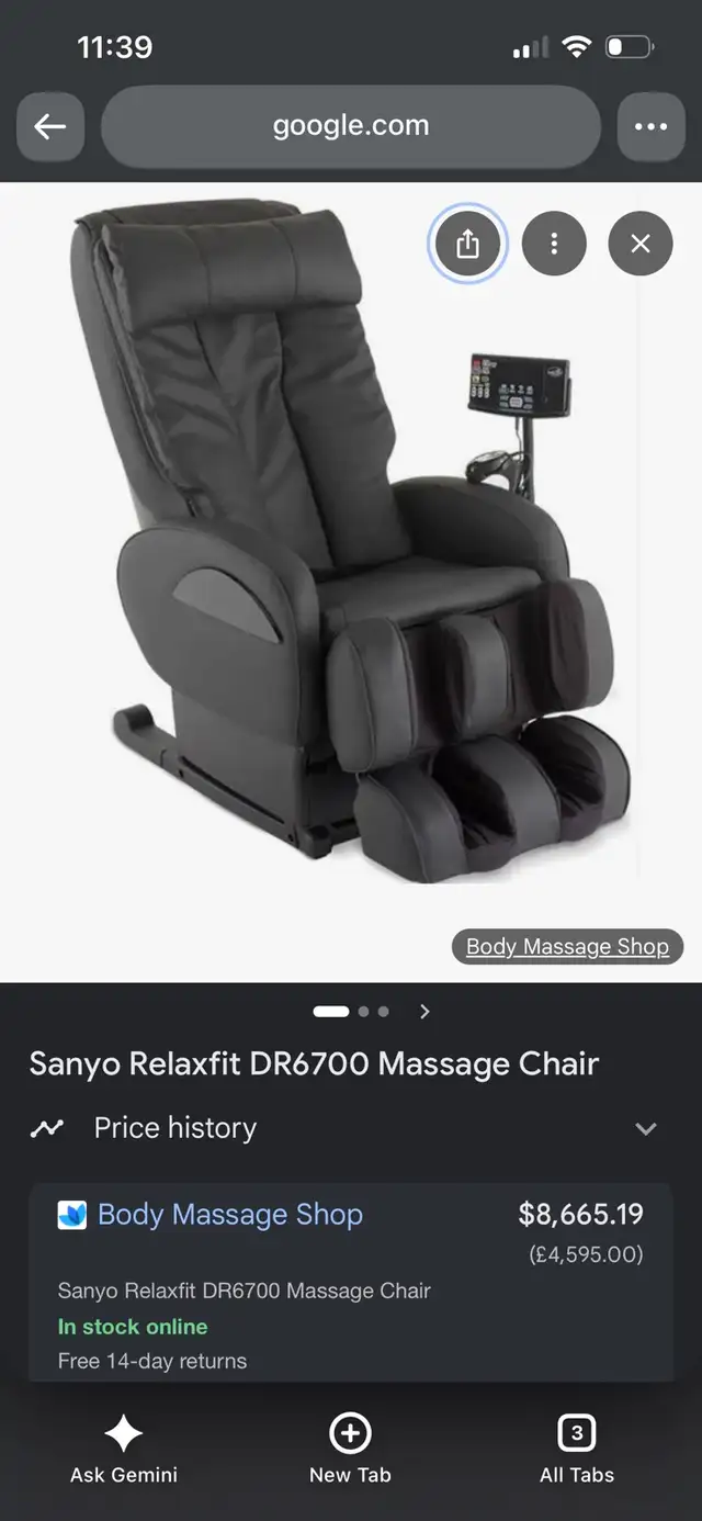 Sanyo massage chair
