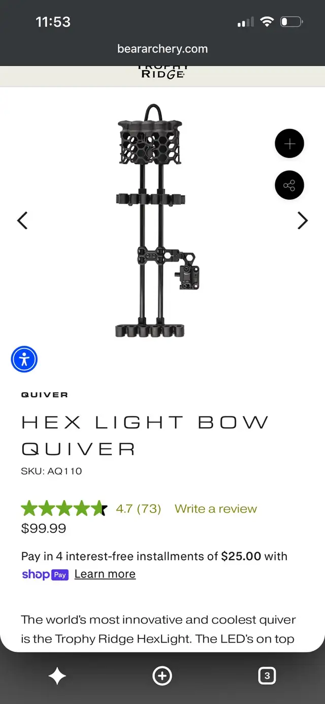 Helix light bow quiver (pending)