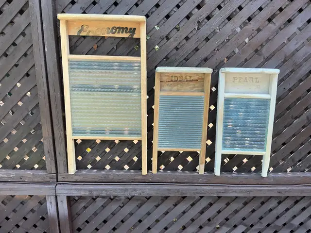 Set of 3 Antique Economy, Ideal & Pearl Washboards !