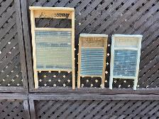 Set of 3 Antique Economy, Ideal & Pearl Washboards !