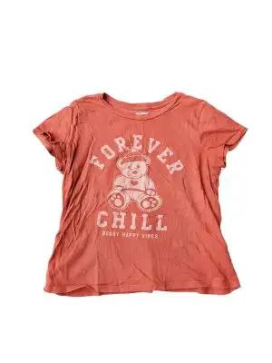 Old Navy Girls 'Forever Chill' Bear Graphic T-Shirt – Size 6-7 (