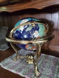Vintage brass and blue globe