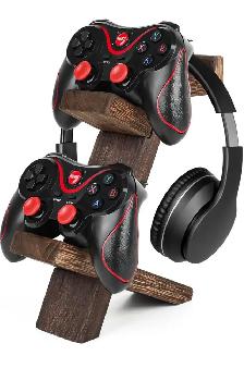 2-Tier Game Wooden Controller Holder & Headset Stand - Photo 4
