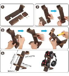 2-Tier Game Wooden Controller Holder & Headset Stand - Photo 6