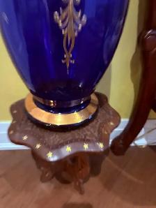 bohemian czech cobalt blue vase 24 inch - Photo 3