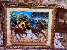 vintage 3D polo wall art 28 by 24 inch