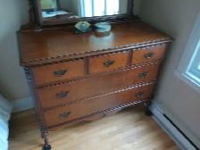 Commode Antique avec Miroir Pivotant