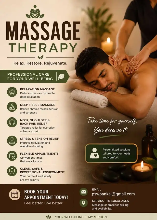 Massage Therapy Available ✨️‍♂️‍♀️