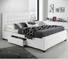 Queen Linen Platform Storage Bed with Deep Button Tufted Head
