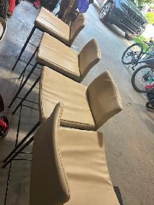 4 Cream, Leather Barstools - Very sturdy - $200
