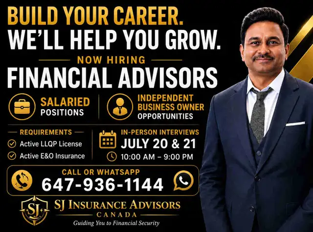 NOW HIRING | LLQP Licensed Financial Advisors