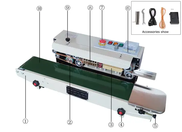 110V Continuous Band Horizontal Bag Sealer FR-770 070746