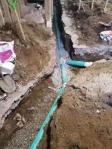 SNAKE DRAIN ROUGH IN WASHROOM SUMP PUMP ISSUE WATERPROOFING WET - Photo 4