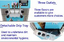 Standing 3 Flavors Soft Ice Cream Cooling Making Machine 210051 - Photo 7