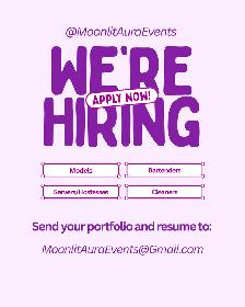 We’re hiring! Bartenders, Servers, Cleaners, Hostesses, & Models