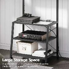Rolling 3-Shelf TV Stand with 3 shelves and 4 power outlets