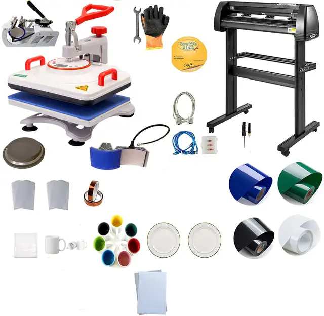 5in1 Heat Press Vinyl Cut Plotter Sublimation Blank Combo 110394