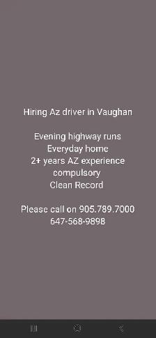 Hiring Az Highway Driver(Everyday home) in Evening