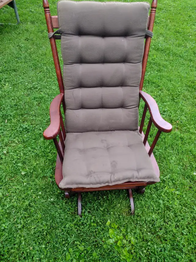 Vintage wood glider rocker arm chair