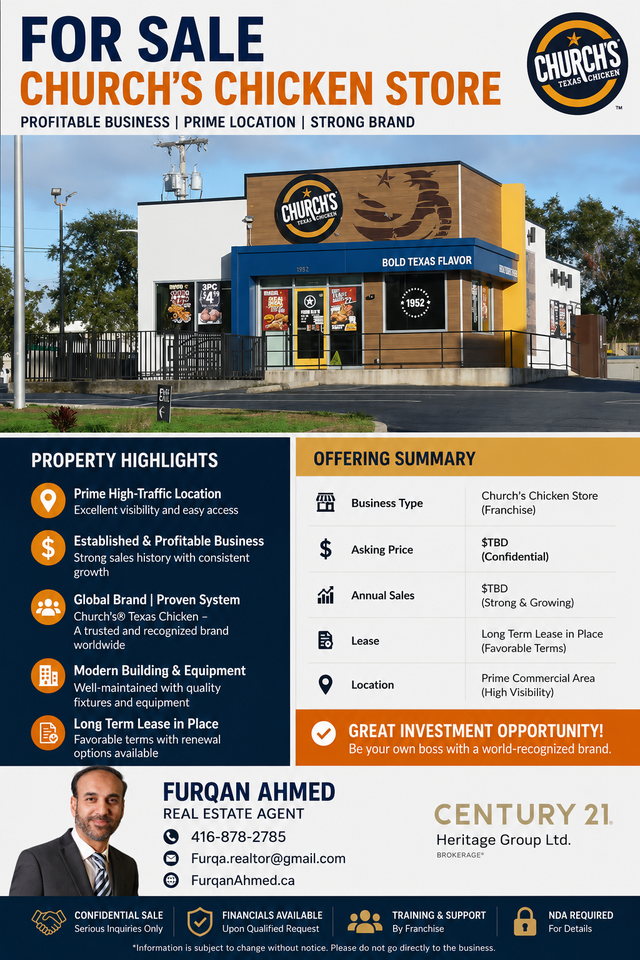 Church's Chicken Store for Sale – Excellent  Opportunity