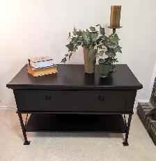 Upcycled Black Console/Media Table – with a drawer and a shelf - Photo 3